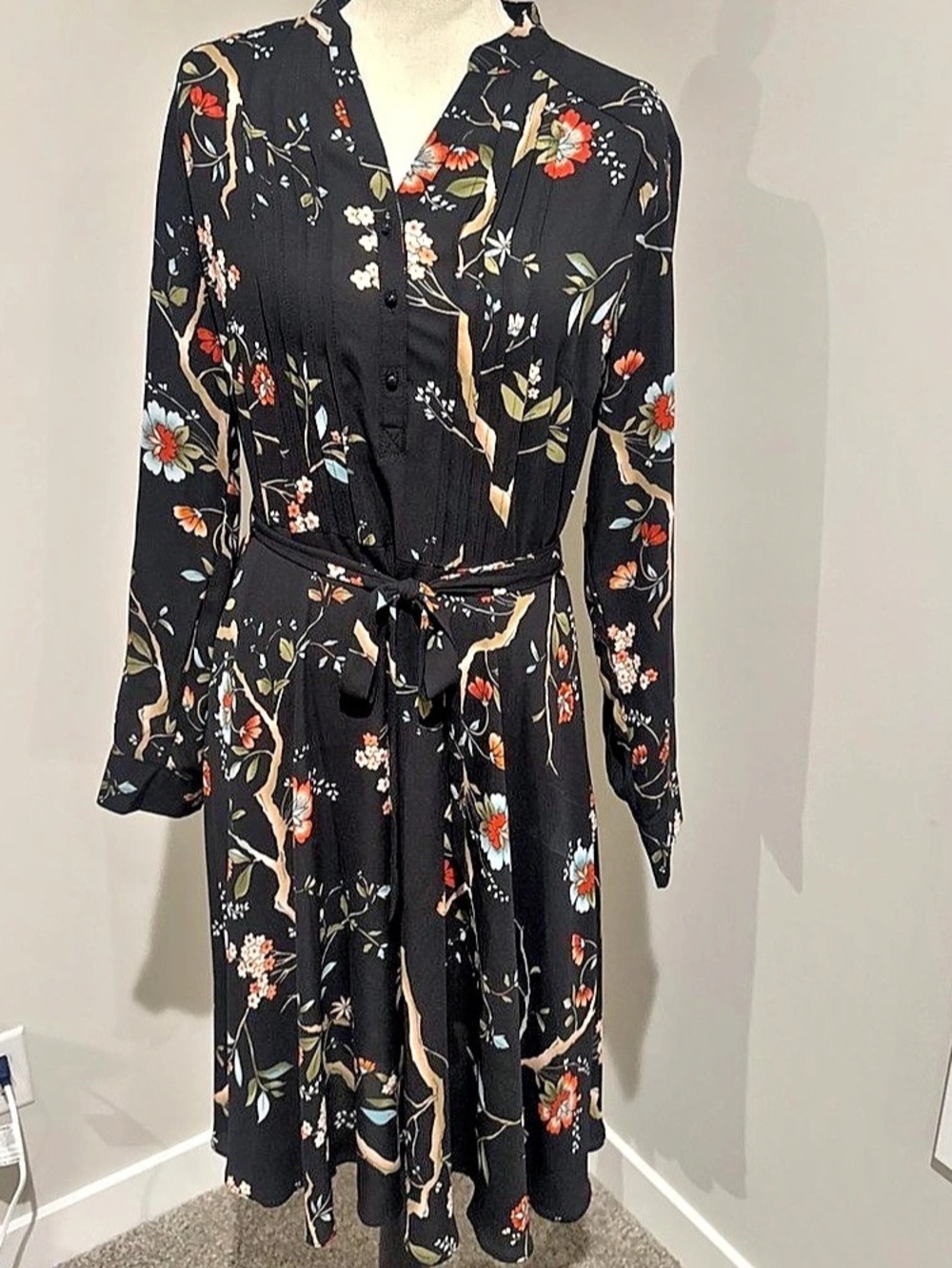 Nanette Lepore Floral Maxi Dress in Black Size 6